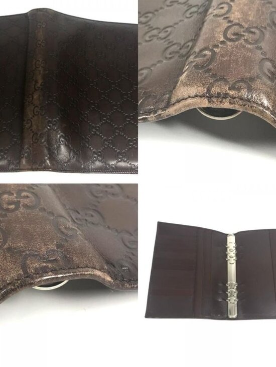 Gucci Note Cover Guccissima Logo GG Leather Brown